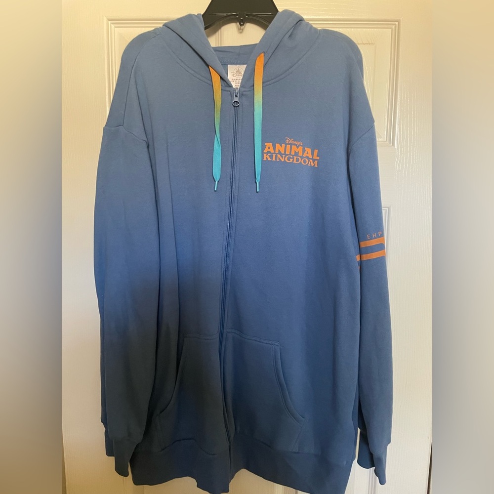 Disney’s Animal Kingdom Blue and Orange Zip-Up Hoodie